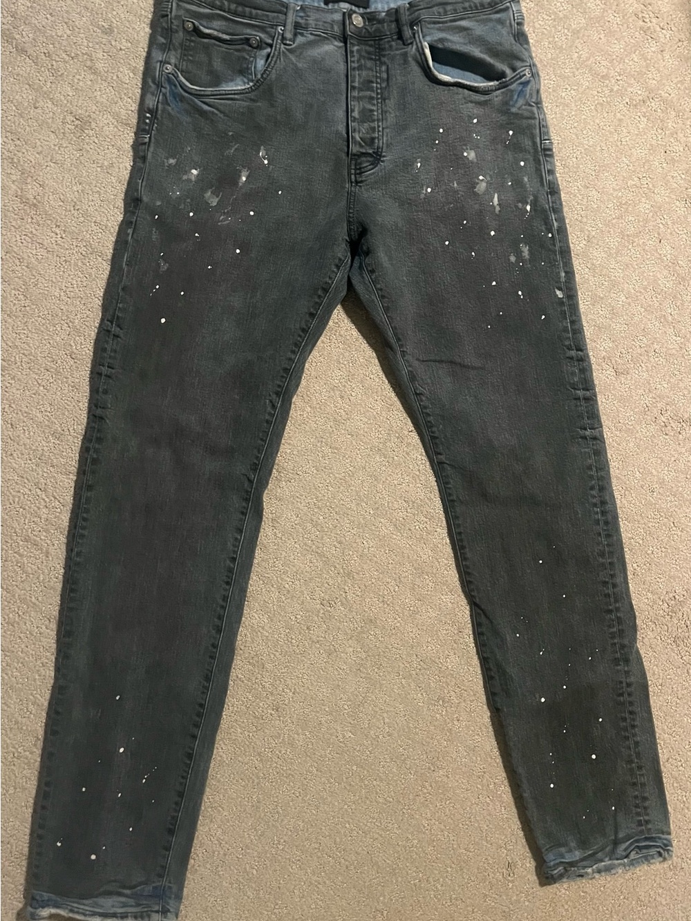 Men’s Purple Brand Paint-Splatter Slim fit Jeans 34x33
